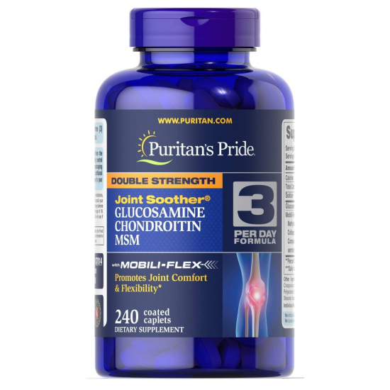 Double Strength Glucosamine, Chondroitin MSM 240 Tabs, Puritans Pride картинка Double Strength Glucosamine, Chondroitin MSM 240 Tabs, Puritans Pride фото