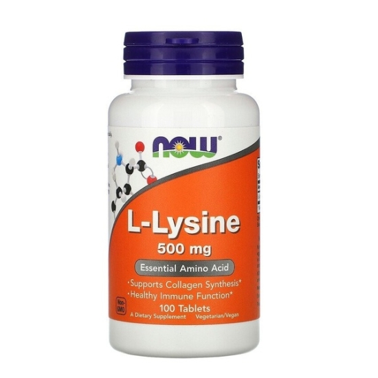 L-Lysine 500mg 100 Tabs, NOW Foods фото