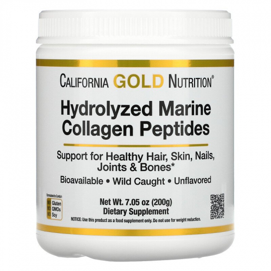 Hydrolyzed Marine Collagen Peptides 200g, California GOLD Nutrition фото