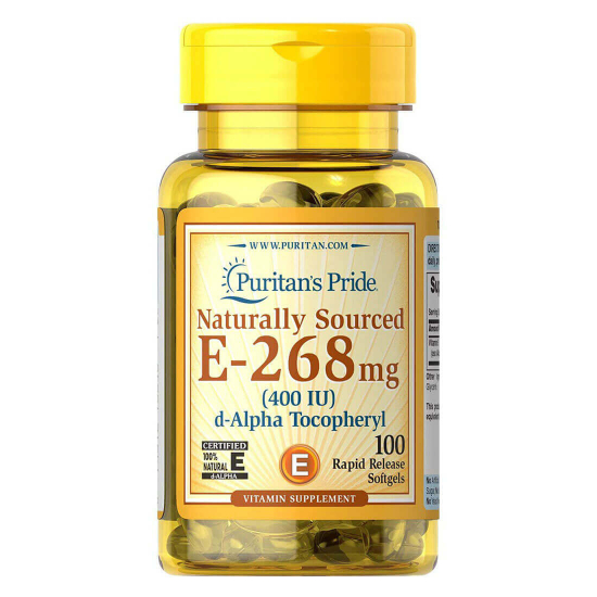 Naturally Sourced E-268mg 100 Softgels, Puritans Pride фото