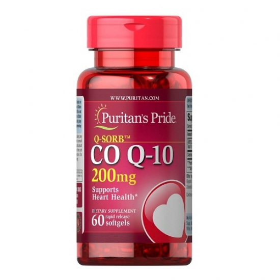 Q-SORB Co Q10 200mg 60 Softgels, Puritans Pride фото