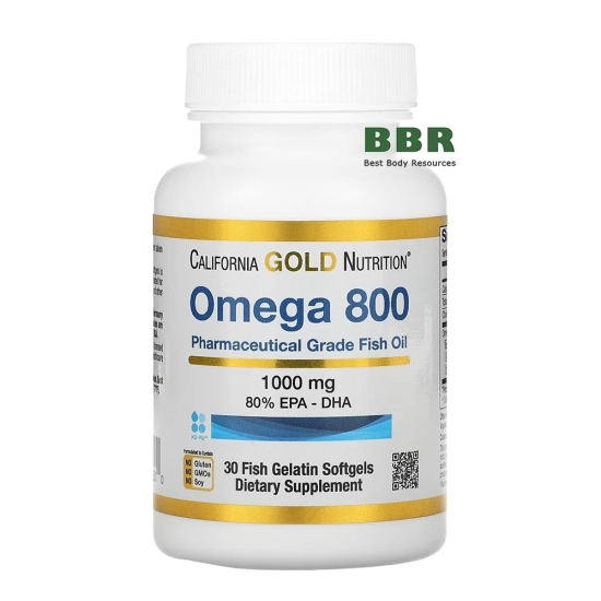 Omega 800 30 Fish Softgels, California GOLD Nutrition фото
