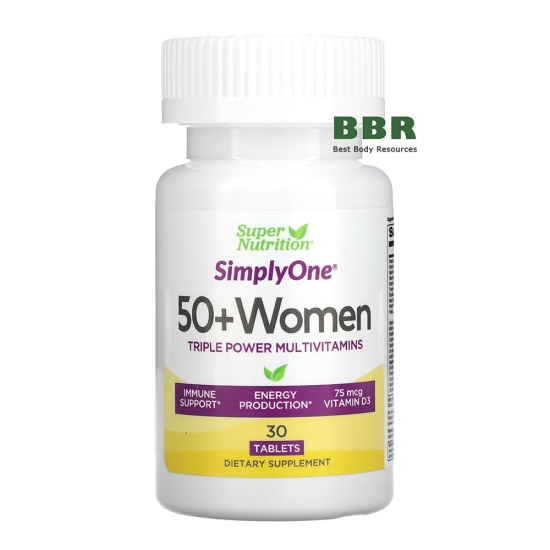 SimplyOne 50+ Women Multivitamin 30 Tabs, Super Nutrition фото