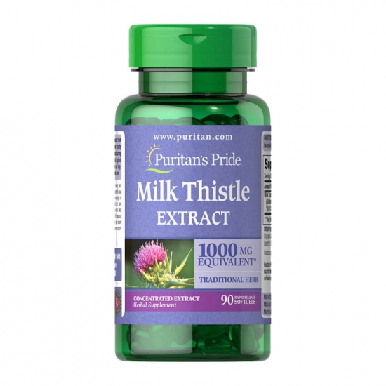 Milk Thistle Extract 1000mg Equivalent 90 Softgels, Puritans Pride картинка Milk Thistle Extract 1000mg Equivalent 90 Softgels, Puritans Pride фото