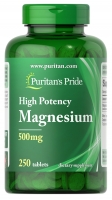 Magnesium 500mg 250 Tabs, Puritans Pride