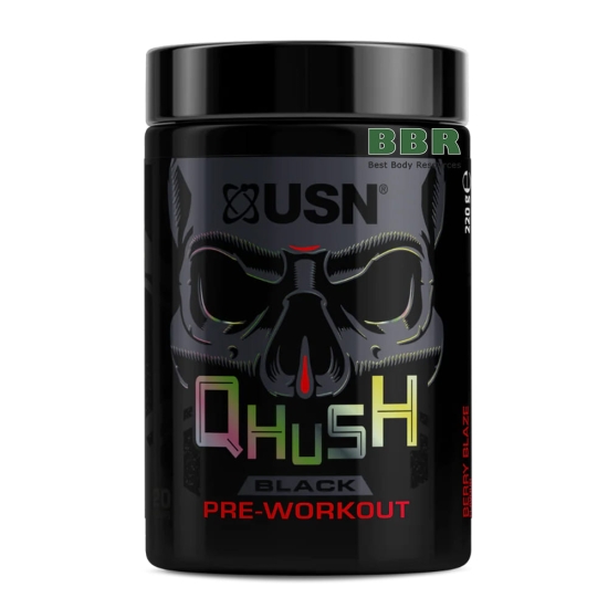 QHUSH Black Pre-Workout 220g, USN картинка QHUSH Black Pre-Workout 220g, USN фото