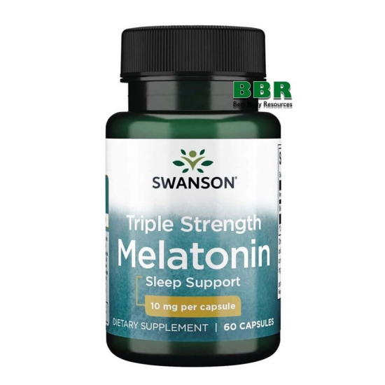 Triple Strength Melatonin 10mg 60 Caps, Swanson фото