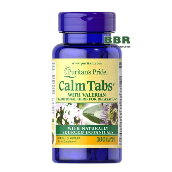Calm Tabs with Valerian 100 Tabs, Puritans Pride фото