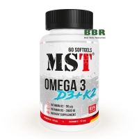 Omega 3 65% D3 plus K2 60 Softgels, MST