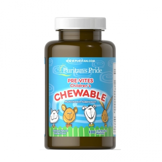 Pre-Vites Childrens Multivitamin 100 Chewables, Puritans Pride (Orange) картинка Pre-Vites Childrens Multivitamin 100 Chewables, Puritans Pride (Orange) фото
