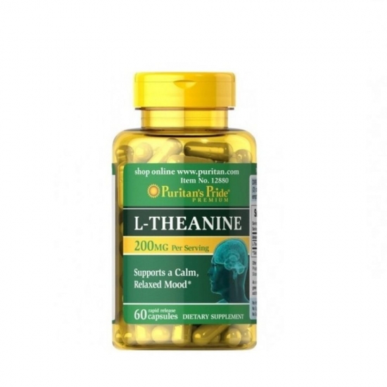 L-Theanine 200mg Per Serving 60 Caps, Puritans Pride картинка L-Theanine 200mg Per Serving 60 Caps, Puritans Pride фото