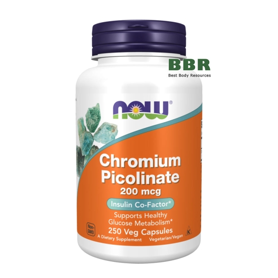 Chromium Picolinate 200mcg 250 Veg Caps, NOW Foods фото