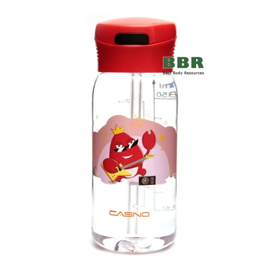 Бутылка для воды с трубочкой KXN-1195 Краб 400ml, Casno фото
