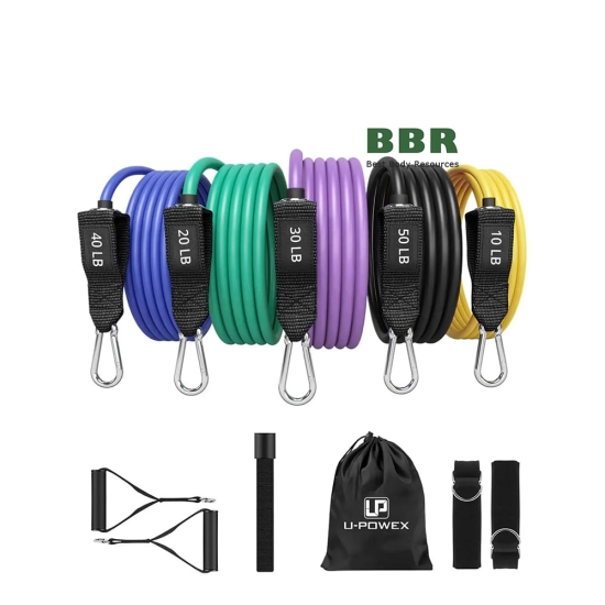 Набор эспандеров UP-1040 Resistance Bands Set 5pcs 150LB, U-Powex фото