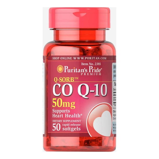 Q-SORB Co Q10 50mg 50 Softgels, Puritans Pride фото