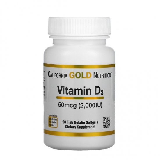 Vitamin D3 2000iu 90 Fish Softgels, California GOLD Nutrition (Softgels) фото