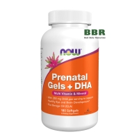 Prenatal Gels + DHA 180 Softgels, NOW Foods