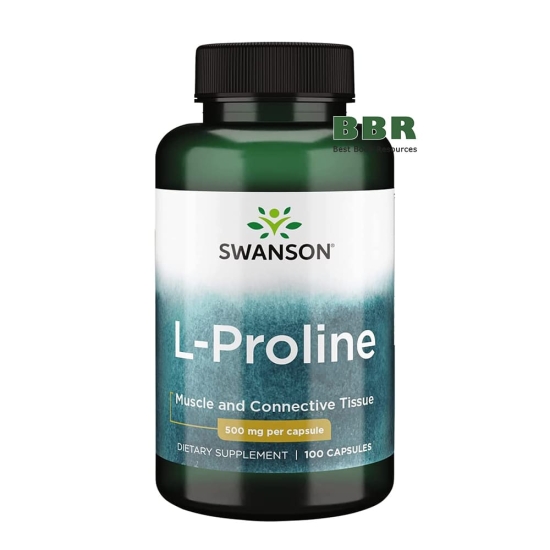 L-Proline 500mg 100 Caps, Swanson фото