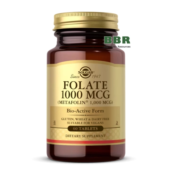 Folate 1000mcg 60 Tabs, Solgar фото