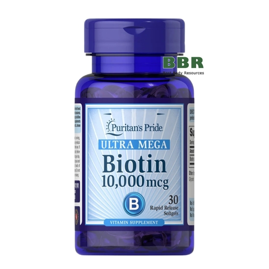 Biotin 10000mcg 30 Softgels, Puritan`s Pride картинка Biotin 10000mcg 30 Softgels, Puritan`s Pride фото