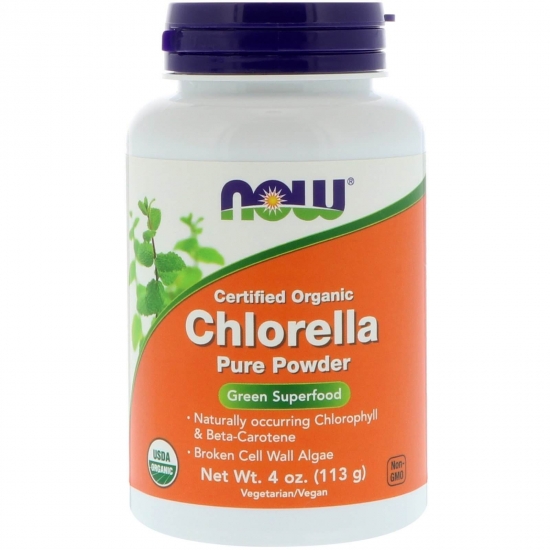 Chlorella Pure Powder 113g, NOW Foods фото