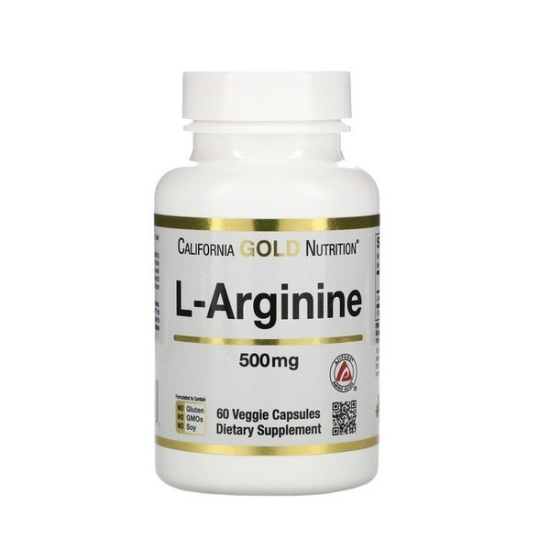 L-Arginine 500mg 60 Veg Caps, California GOLD Nutrition фото