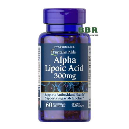Alpha Lipoic Acid 300mg 60 Softgels, Puritans Pride фото
