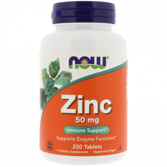 Zinc 50mg 250 Tab, NOW Foods фото