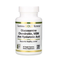 Glucosamine, Chondroitin, MSM plus Hyaluronic Acid 60 Veg Caps, California GOLD Nutrition