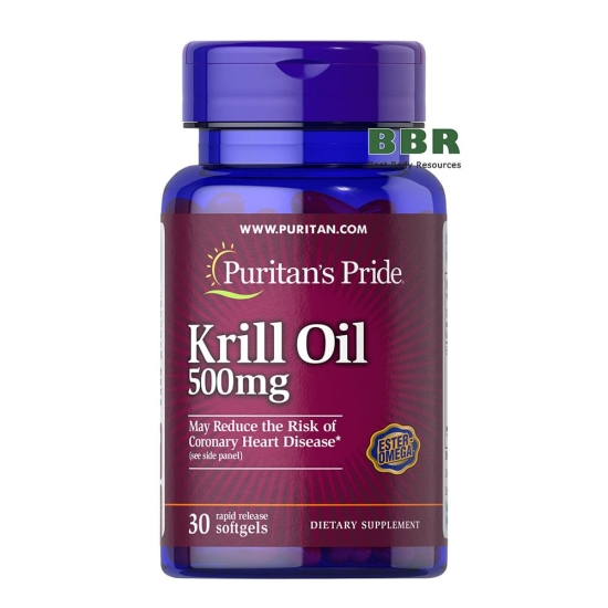 Krill Oil, 500mg 30 Softgels, Puritans Pride фото