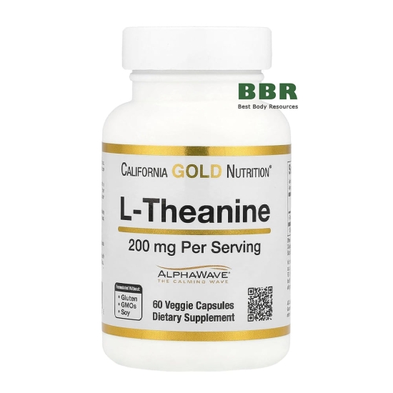 L-Theanine 200mg 60 Veg Caps, California GOLD Nutrition фото