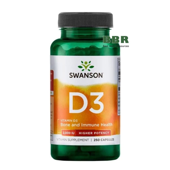 Vitamin D3 Higher Potency 2000iu 250 Caps, Swanson фото