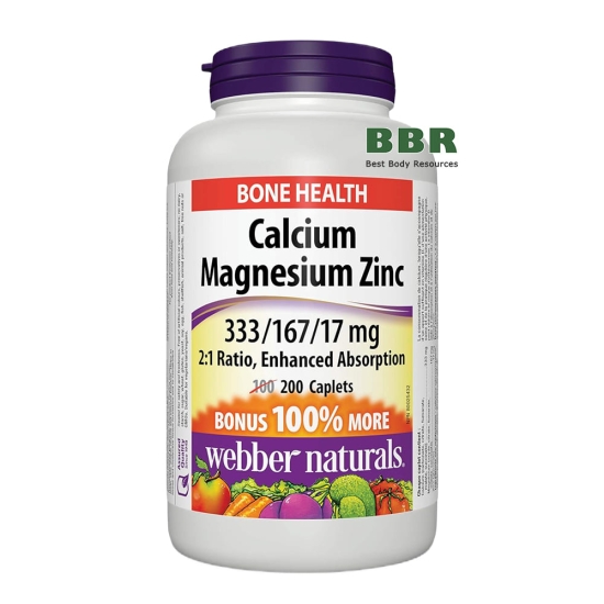 Calcium Magnesium Zinc 200 Tabs, Webber Naturals фото