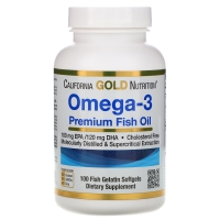 Premium Fish Oil Omega 3 100 softgels, California GOLD Nutrition