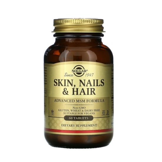 Skin, Nails & Hair, Advanced MSM Formula 60 Tabs, Solgar фото
