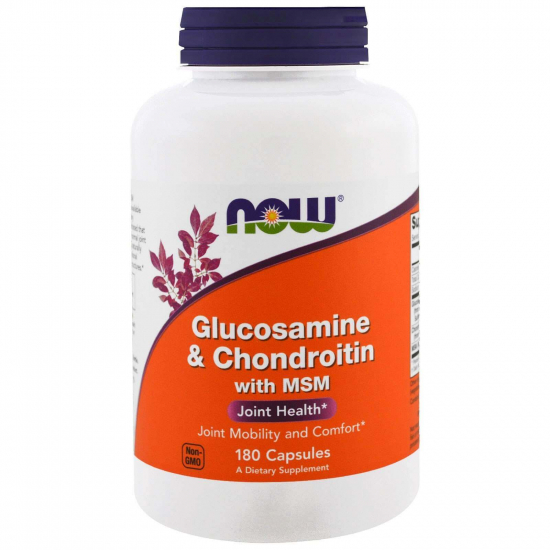 Glucosamine & Chondroitin MSM 180 Caps, NOW Foods картинка Glucosamine & Chondroitin MSM 180 Caps, NOW Foods фото