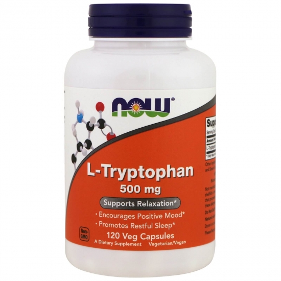 L-Tryptophan 500mg 120 Veg Caps, NOW Foods фото