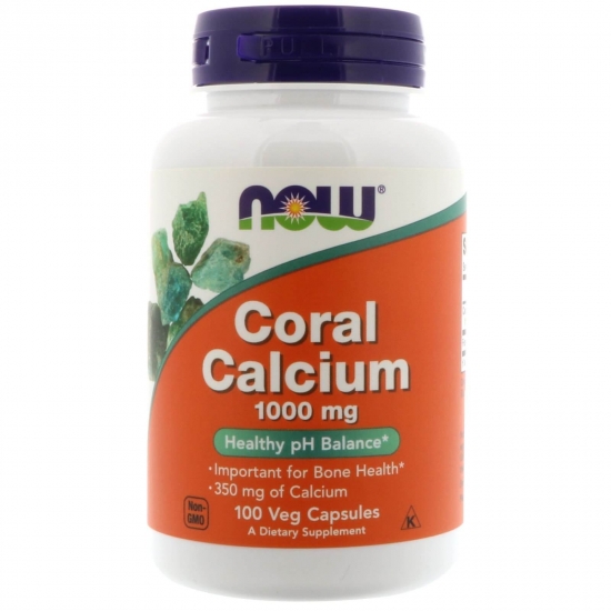 Coral Calcium 1000mg 100 Veg Caps, NOW Foods фото