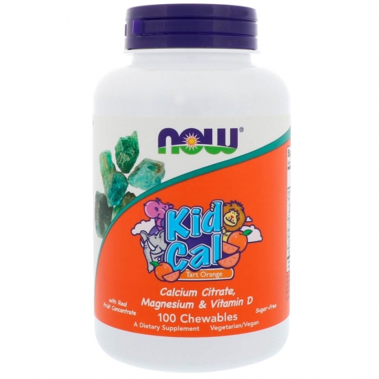 Kid Cal Orange 100 Chewables, NOW Foods картинка Kid Cal Orange 100 Chewables, NOW Foods фото
