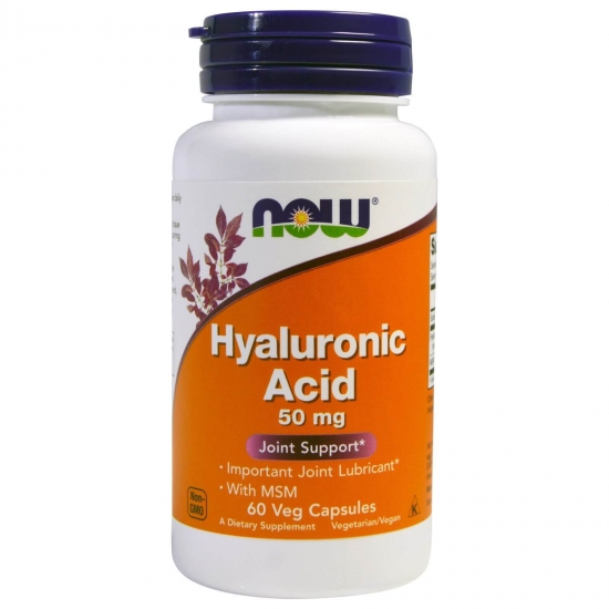 Hyaluronic Acid 50mg 60 Caps, NOW Foods фото