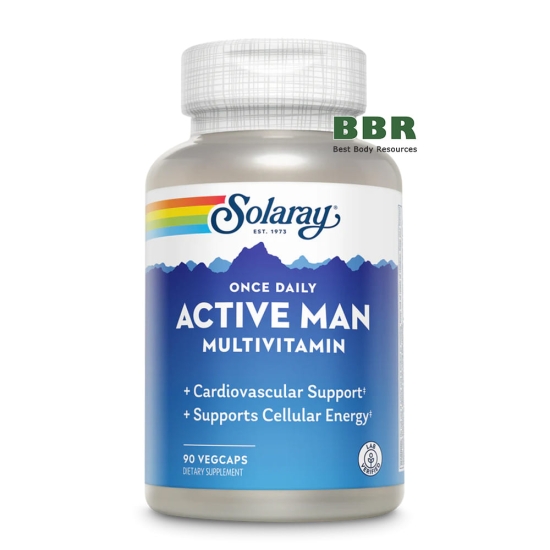 Once Daily Active Man Multivitamin 90 Veg Caps, Solaray картинка Once Daily Active Man Multivitamin 90 Veg Caps, Solaray фото