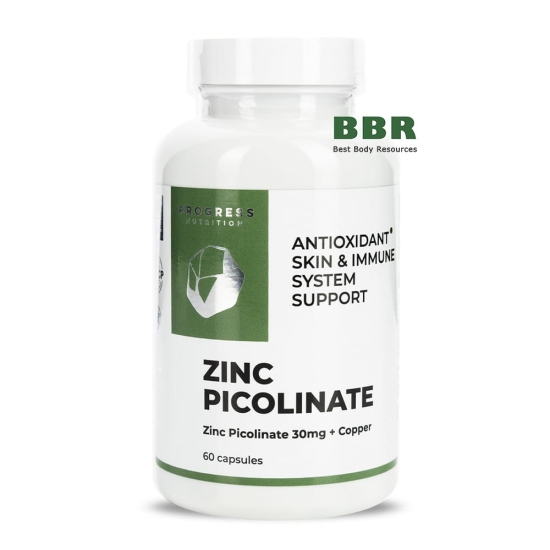 Zinc Picolinate 30mg plus Copper 60 Caps, Progress Nutrition фото
