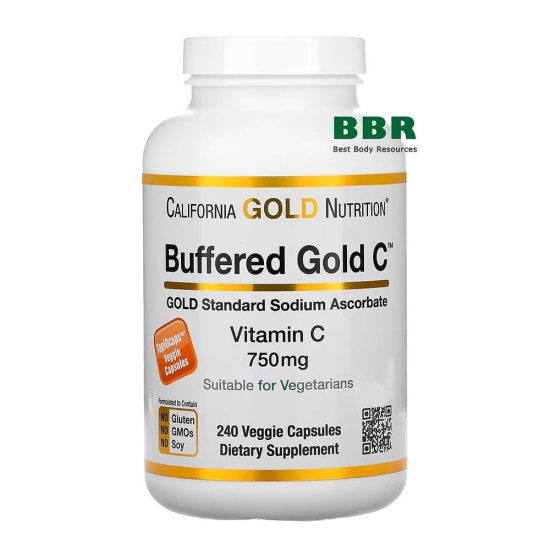 Buffered Vitamin C 750mg 240 Veg Caps, California GOLD Nutrition фото