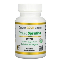Organic Spirulina 500mg 60 Tabs, California GOLD Nutrition (Tabs)