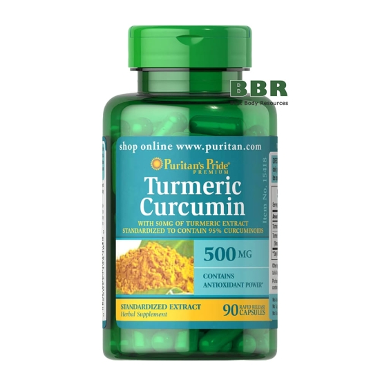 Turmeric Curcumin 500mg 90 Caps, Puritans Pride фото
