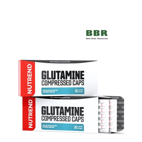 Glutamine Compressed 1400mg 120 Caps, NUTREND фото