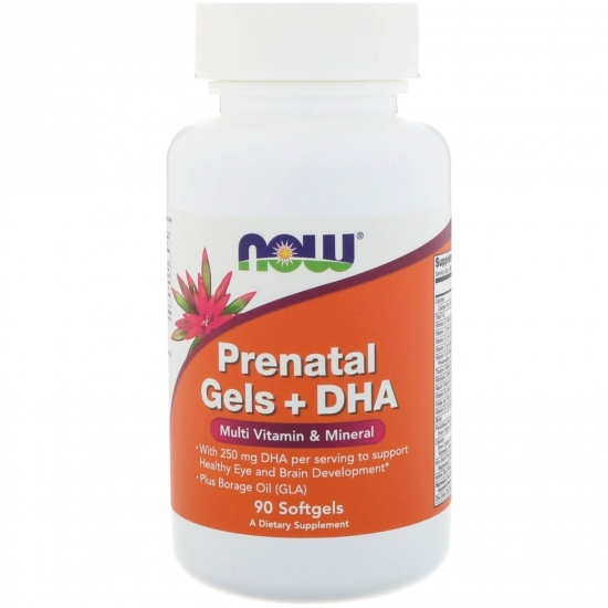 Prenatal Gels+DHA 90 Softgels, NOW Foods фото