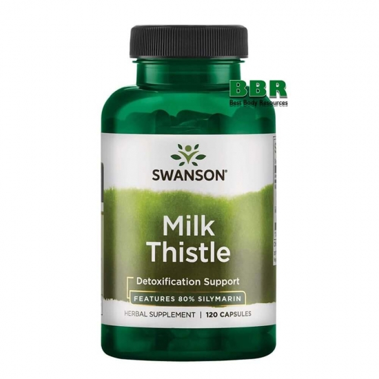 Milk Thistle Features 80% Silymarin 120 Caps, Swanson фото