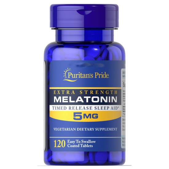 Melatonin 5mg 120 Tabs, Puritans Pride фото