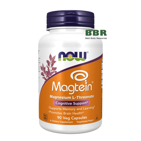 Magtein Magnesium L-Threonate 90 Veg Caps, NOW Foods фото